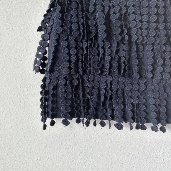Goen J Blue Embroidered Lace Tiered Dot Mini Skirt Sz 6 - Picture 4 of 5